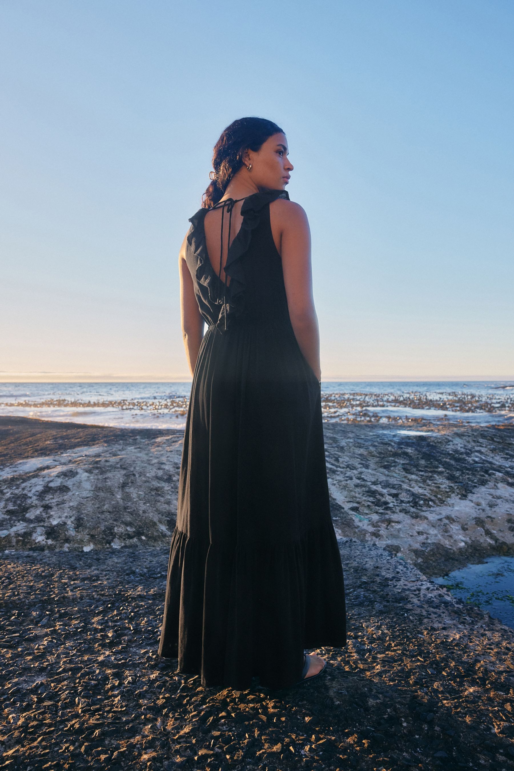 Next Strandkleid Ausgeschnittenes Maxikleid aus 100 % günstig online kaufen