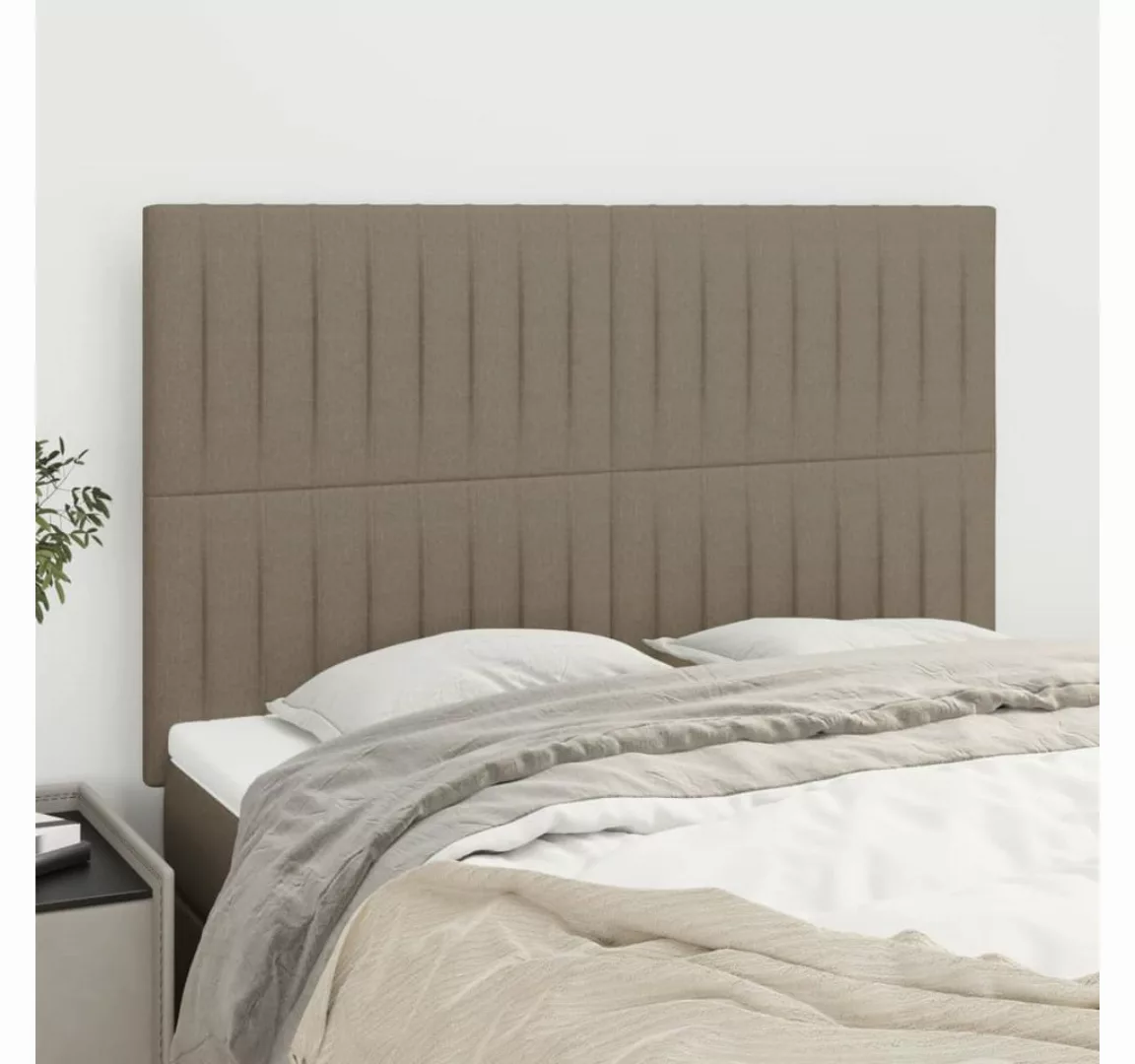 vidaXL Bett, Kopfteile 4 Stk. Taupe 72x5x78/88 cm Stoff günstig online kaufen