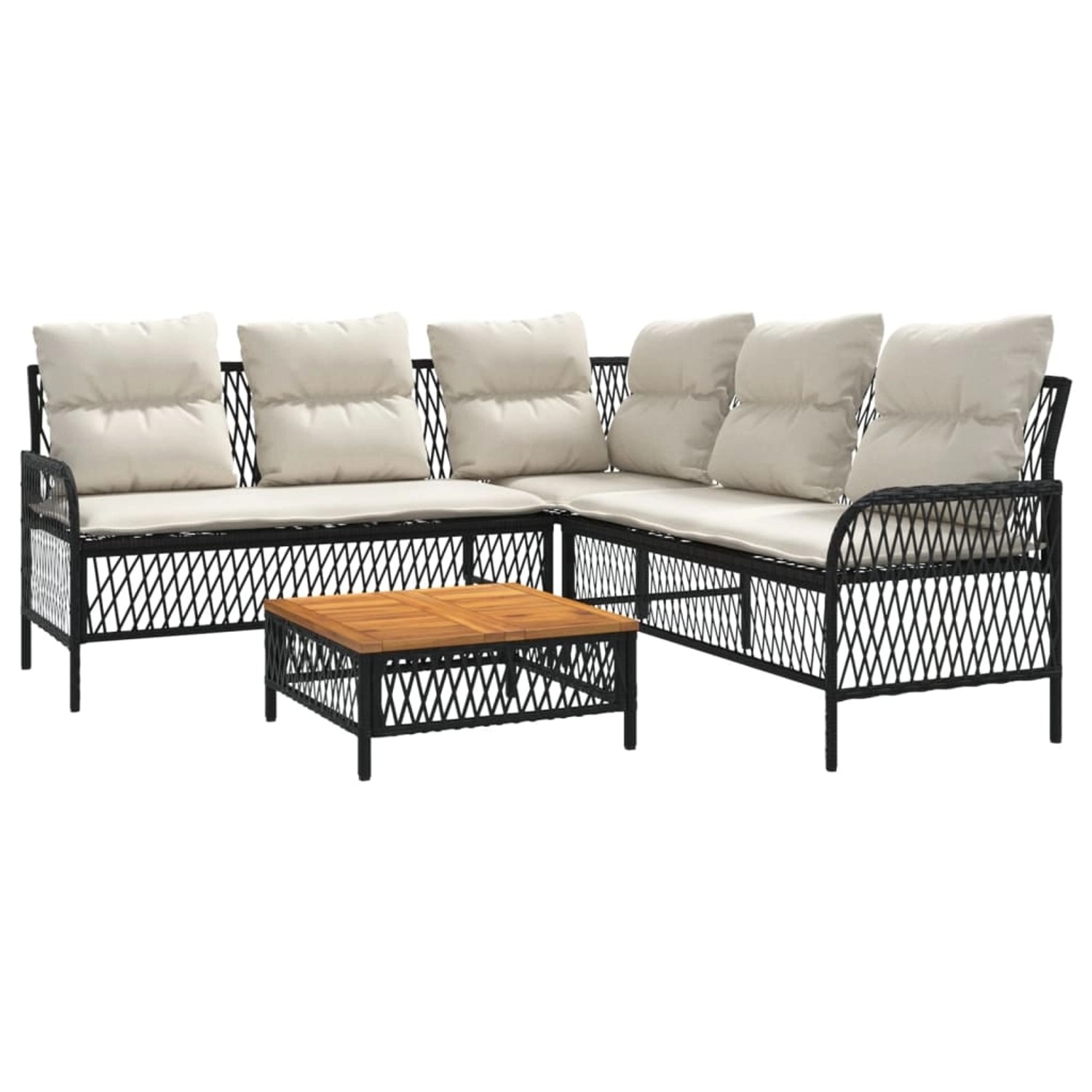 vidaXL 2-Tlg Garten-Sofagarnitur mit Auflagen Schwarz Poly Rattan 368733 günstig online kaufen