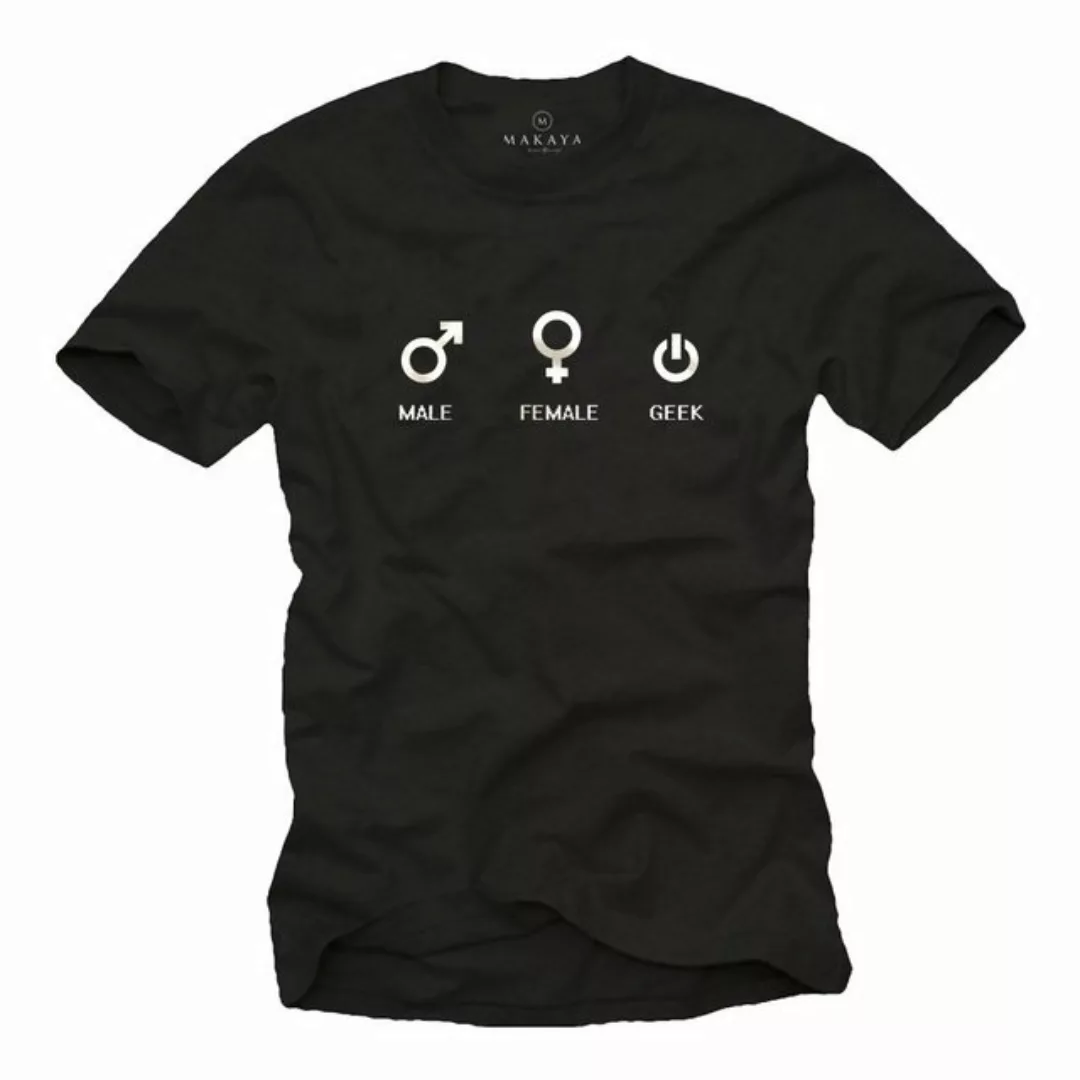 MAKAYA Print-Shirt Herren Gamer Geek Computer T-Shirt Nerd Geschenke Männer günstig online kaufen