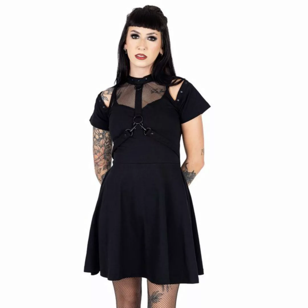 Chemical Black Minikleid Myka Mesh Netz Harness Riemen Gothic Goth günstig online kaufen