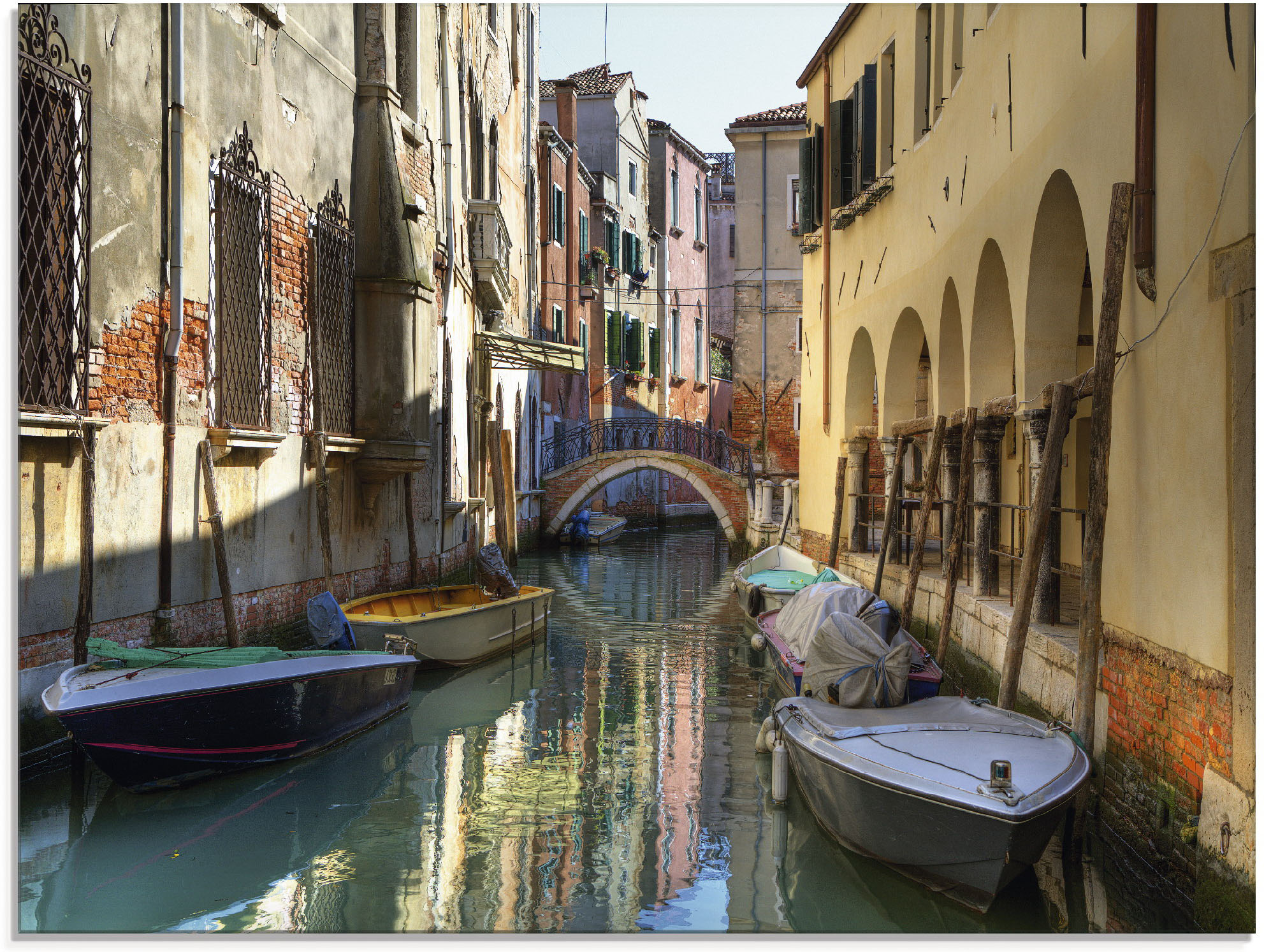 Artland Glasbild "Boote auf Kanal in Venedig", Italien, (1 St.), in verschi günstig online kaufen