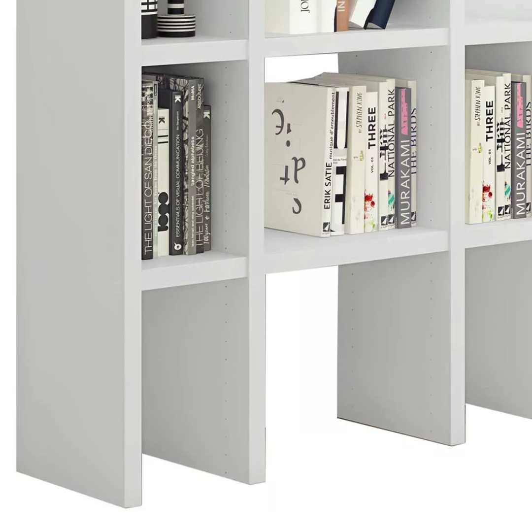 Raumteilerregal in Weiß lackiert 222 cm hoch - 120 cm breit günstig online kaufen