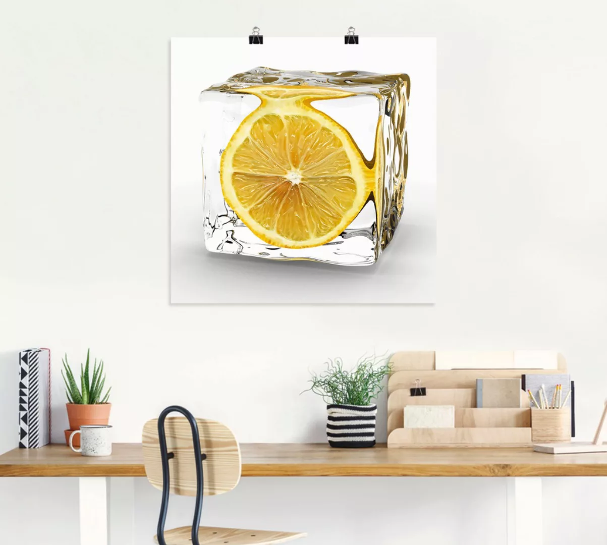 Artland Wandbild "Zitrone im Eiswürfel", Lebensmittel, (1 St.) günstig online kaufen