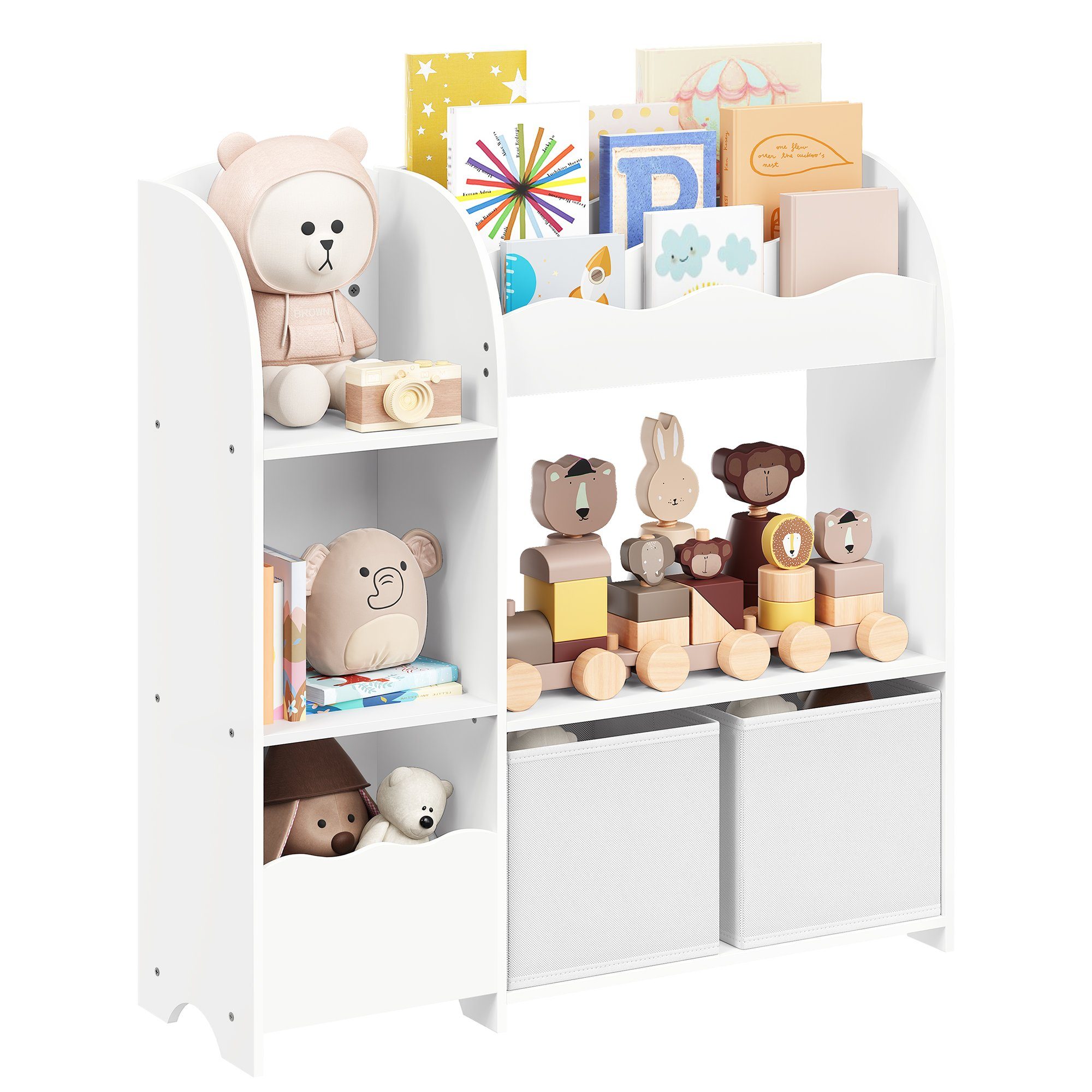 SONGMICS Spielzeugtruhe Kinderregal Bücherregal Kinder, Spielzeugregal günstig online kaufen