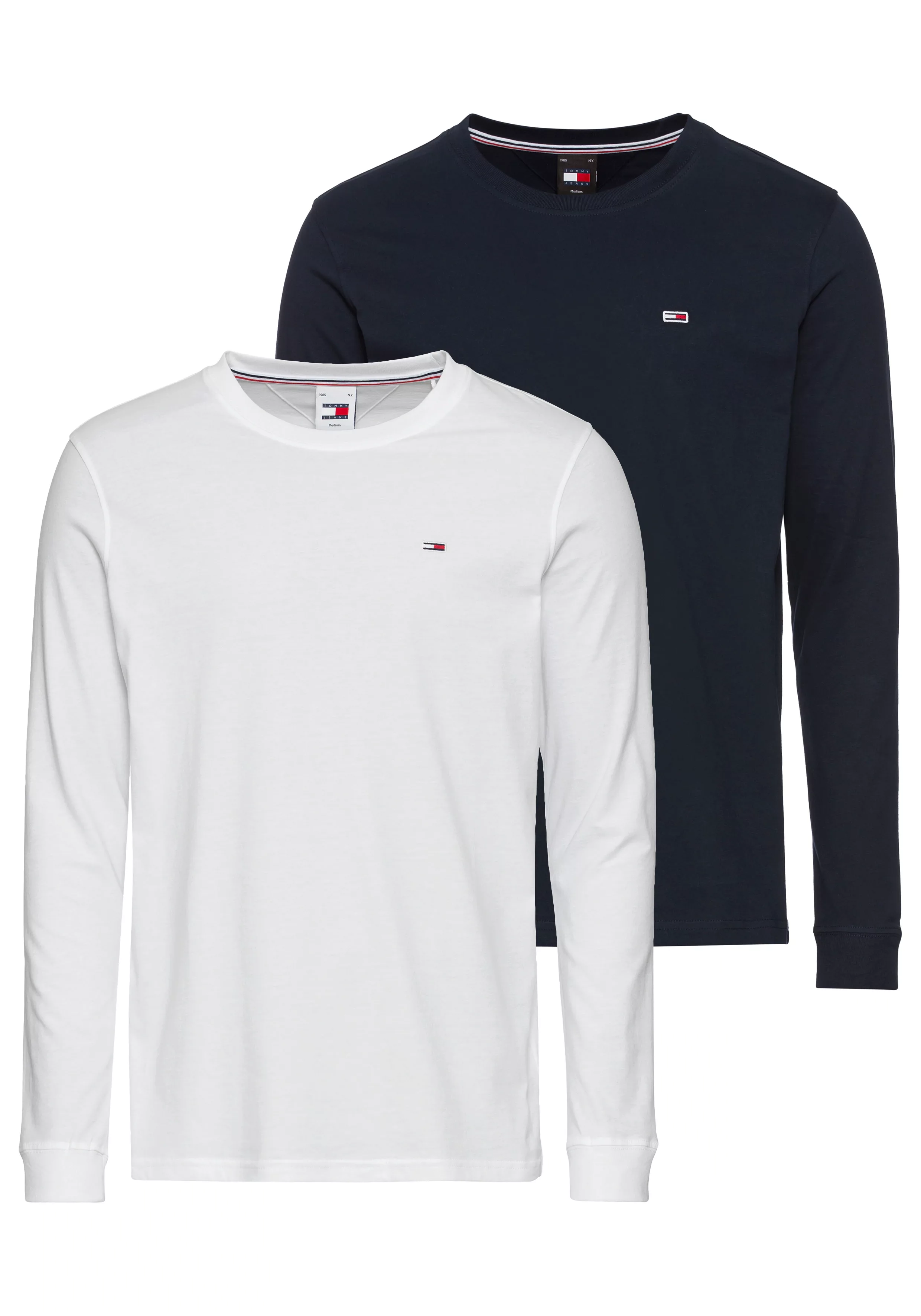 Tommy Jeans Langarmshirt TJM SLIM 2PACK L/S EXT (Packung, 2er) mit Logopräg günstig online kaufen