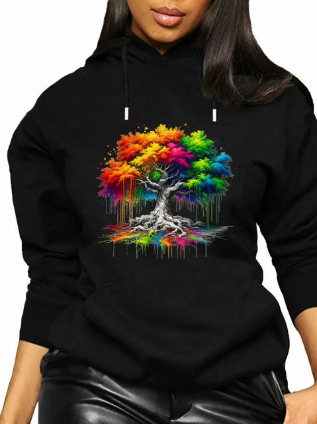 RMK Hoodie Damen Kapuzenpullover Pulli mit Kapuze Baum Wurzel günstig online kaufen