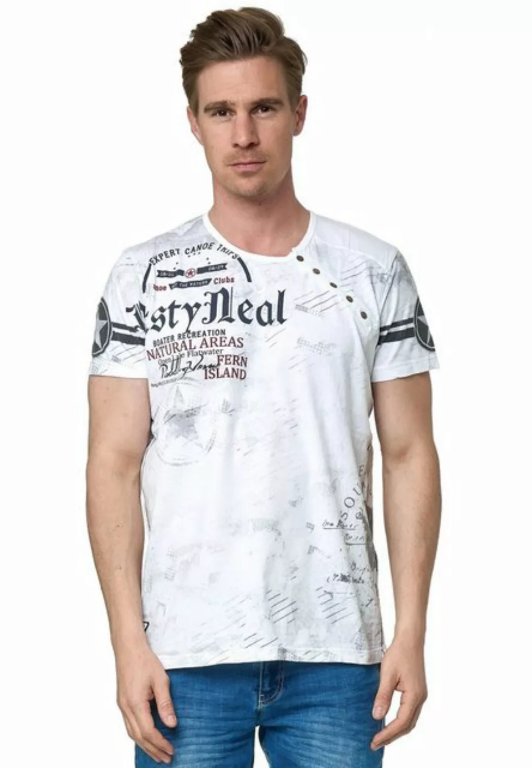 Rusty Neal T-Shirt, in lässiger Batik-Optik günstig online kaufen