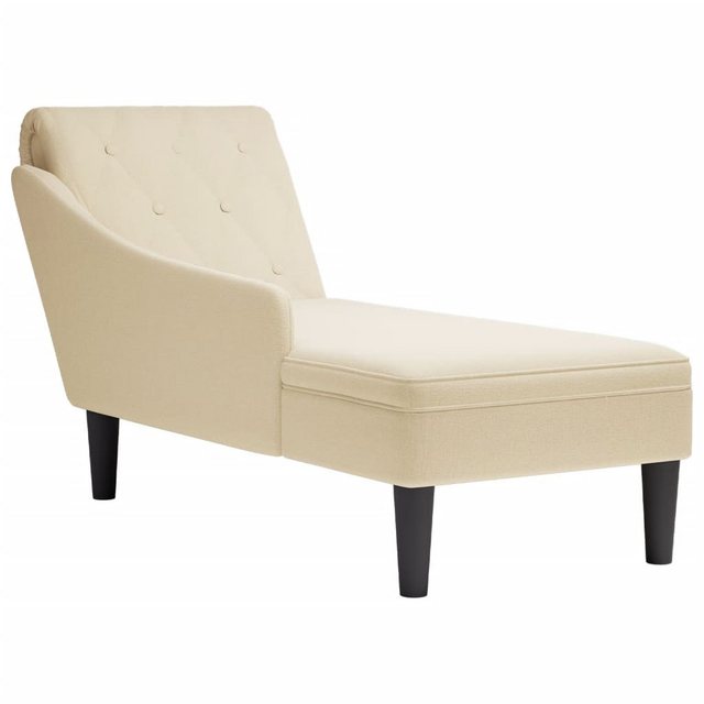 vidaXL Chaiselongue Chaiselongue mit Kissen und Rechter Armlehne Creme Stof günstig online kaufen