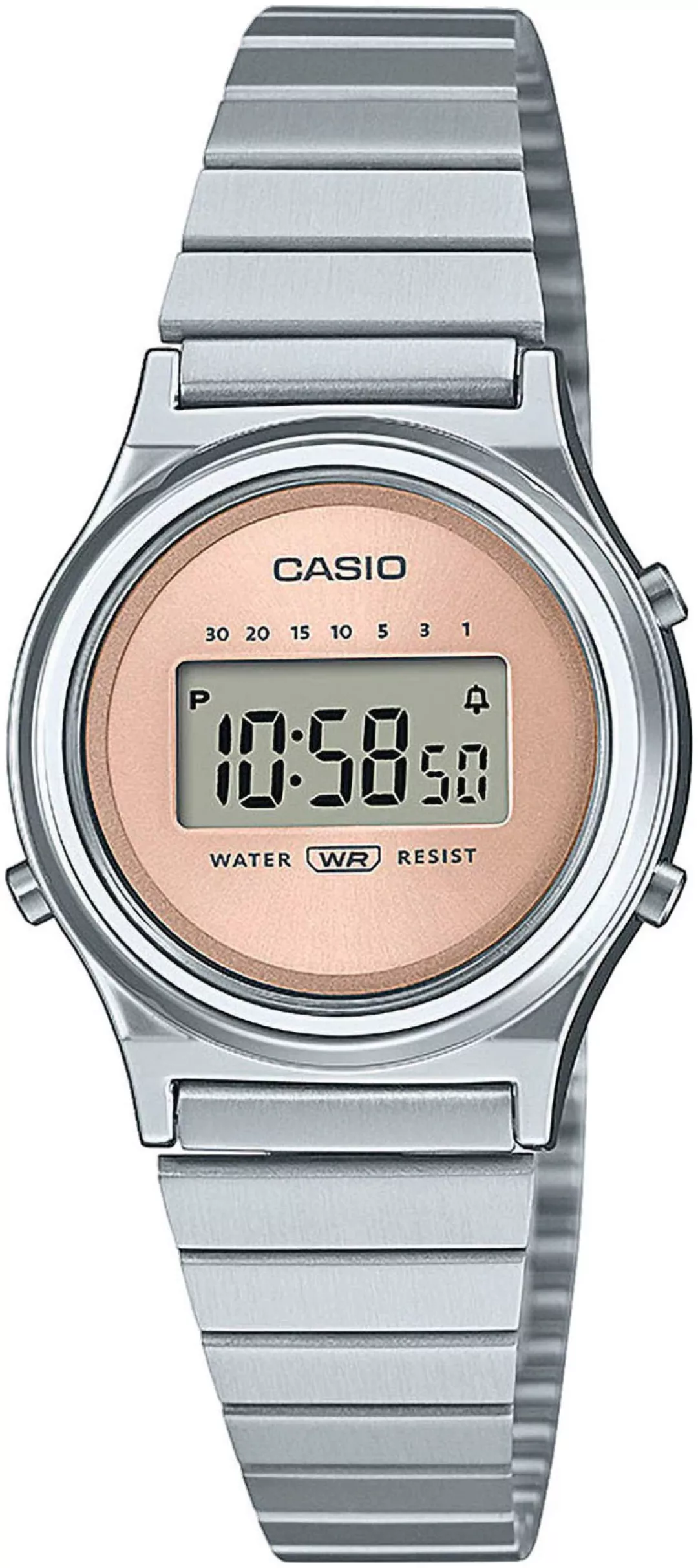 CASIO VINTAGE Chronograph, Quarzuhr, Armbanduhr, Damenuhr, Edelstahlarmband günstig online kaufen