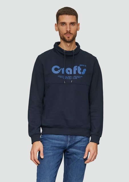 s.Oliver Sweatshirt Sweatshirt mit Frontprint und Snood-Kragen Teilungsnaht günstig online kaufen