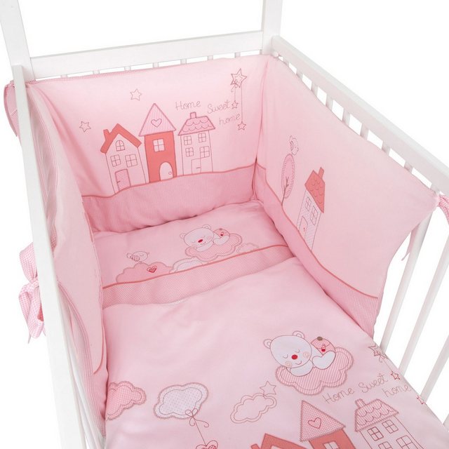 Babyhafen Kinderbett Kinderbett Home Sweet Rosa 60x120 Bio Bettset komplett günstig online kaufen