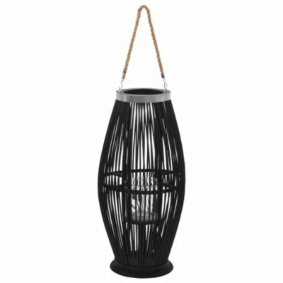 vidaXL Hängender Kerzenleuchter Bambus Schwarz 60 cm Kerzenhalter schwarz günstig online kaufen