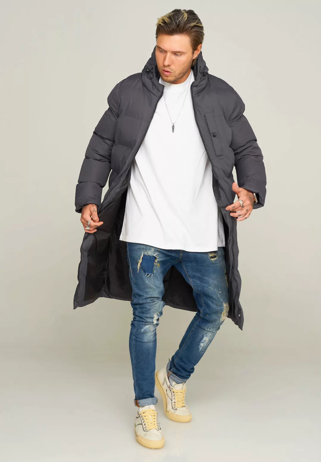 behype Parka "LONGLINE PUFFER PARKA", mit Kapuze günstig online kaufen