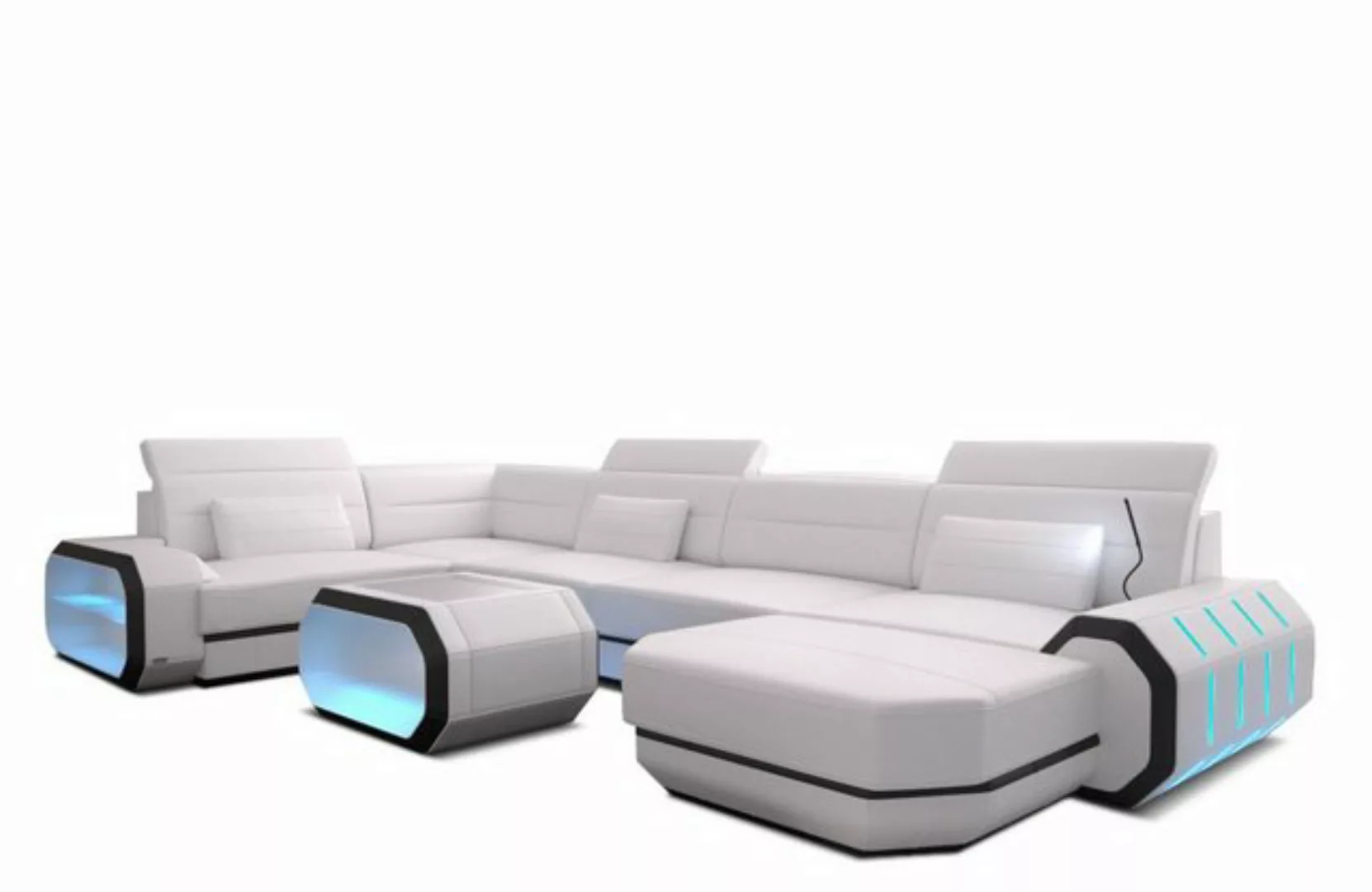 Sofa Dreams Wohnlandschaft Sofa Ledercouch Leder Roma U Form Ledersofa, Cou günstig online kaufen