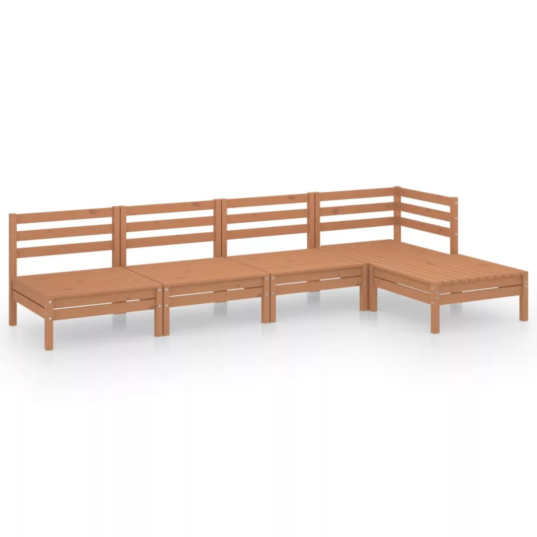 5-tlg. Garten-lounge-set Massivholz Kiefer Honigbraun günstig online kaufen