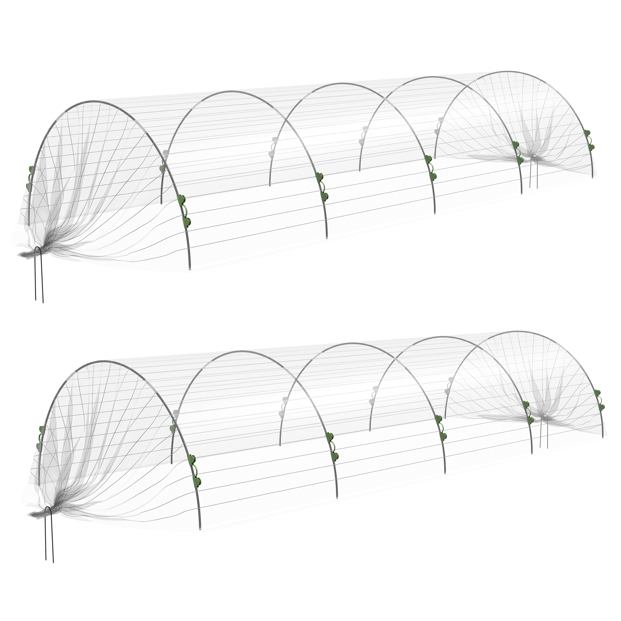 Outsunny Gartenbogen für Gewächshaus, Tunnelgewächshausbogen mit Netzabdeck günstig online kaufen