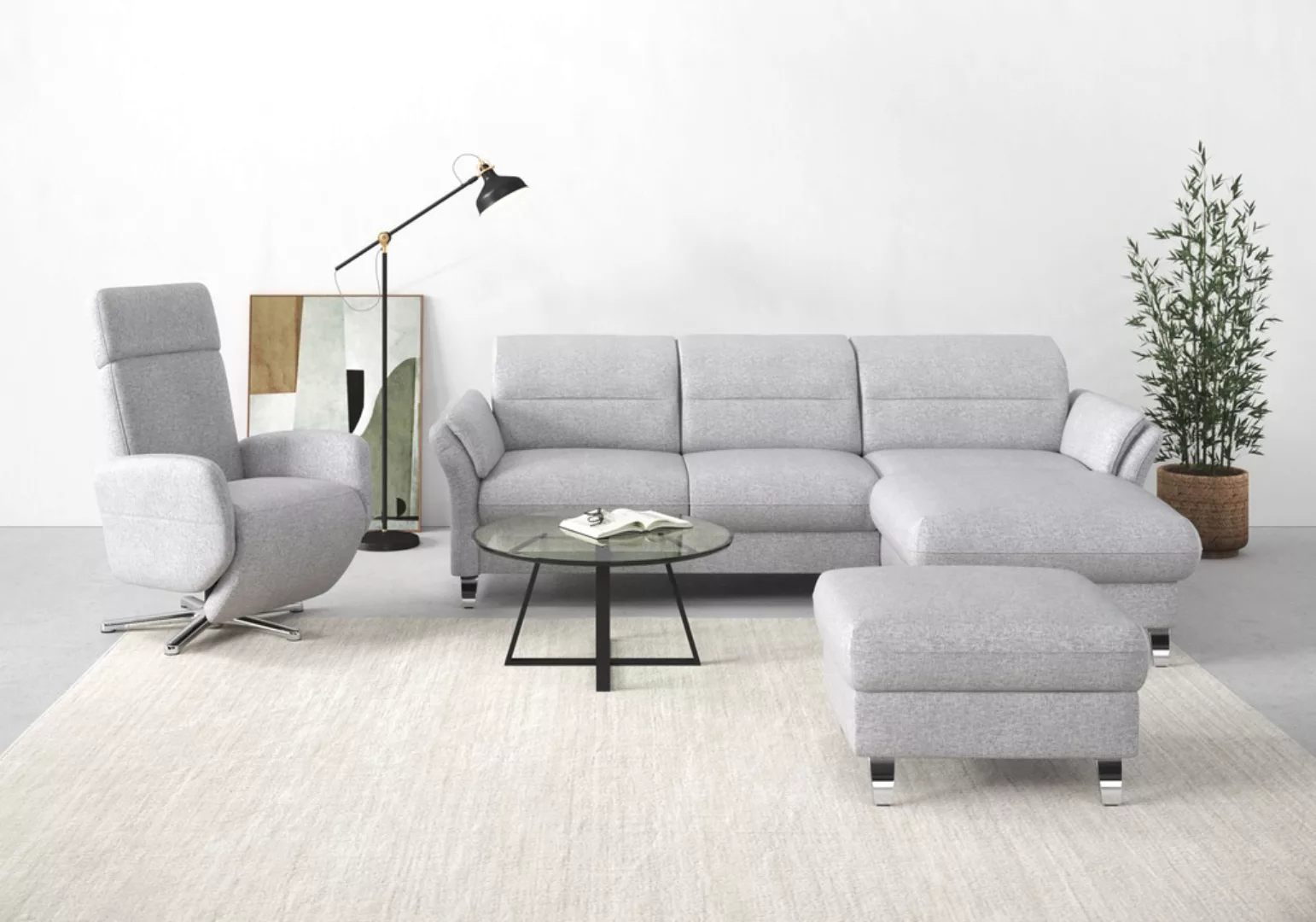 sit&more Ecksofa Grenoble L-Form mit Federkern, wahlweise mit Bettfunktion, günstig online kaufen