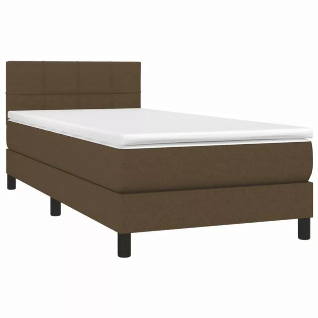 vidaXL Bett Boxspringbett mit Matratze Dunkelbraun 80x200 cm Stoff günstig online kaufen