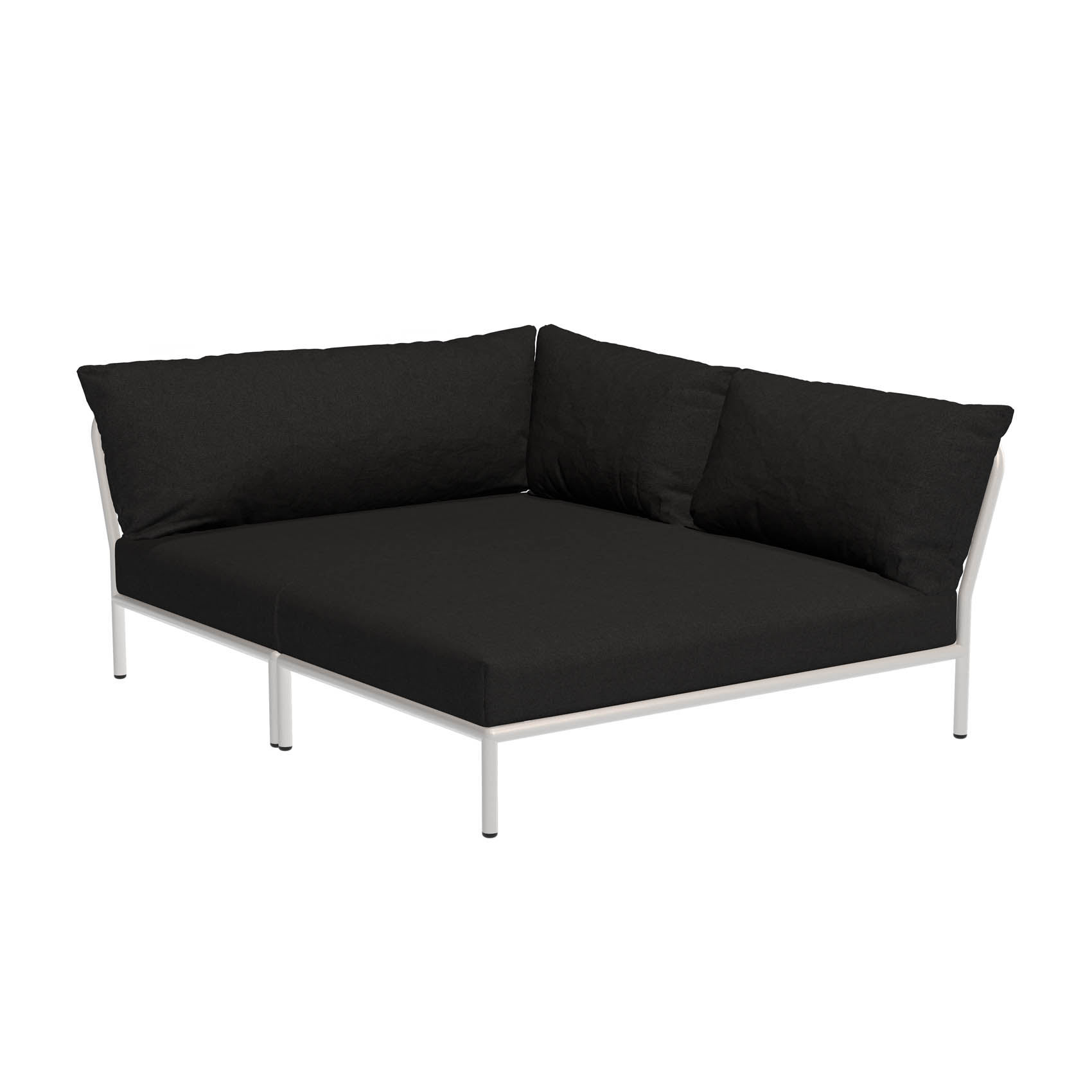 LEVEL2 Outdoor Eck-Sofa Lounge-Modul 5 Kohle Weiß Rechts günstig online kaufen