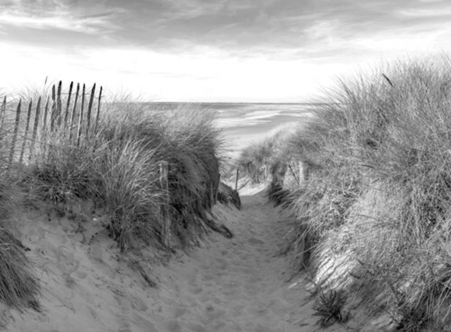 Papermoon Fototapete »Strand Schwarz & Weiß« günstig online kaufen