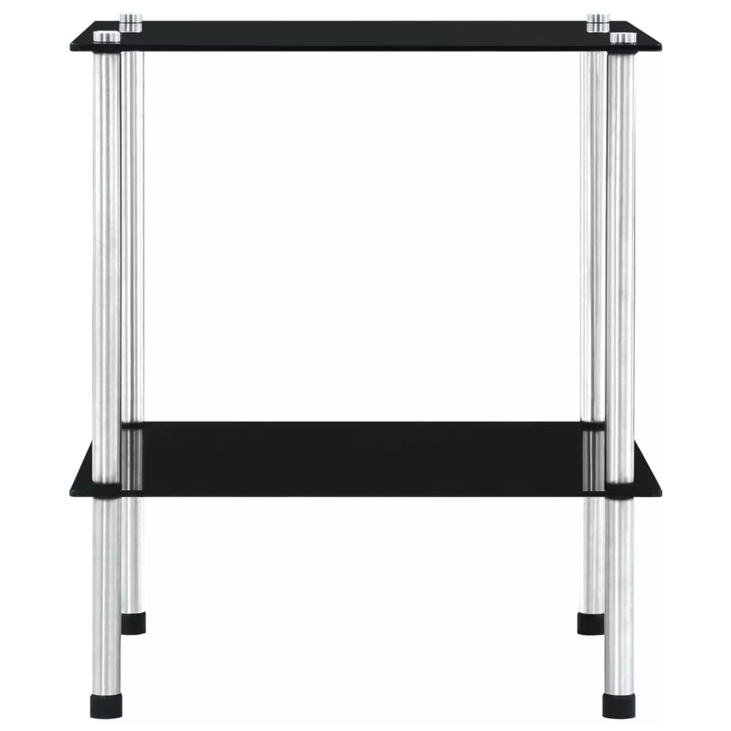 vidaXL Regal mit 2 Ablagen Schwarz 40x40x47 cm Hartglas günstig online kaufen