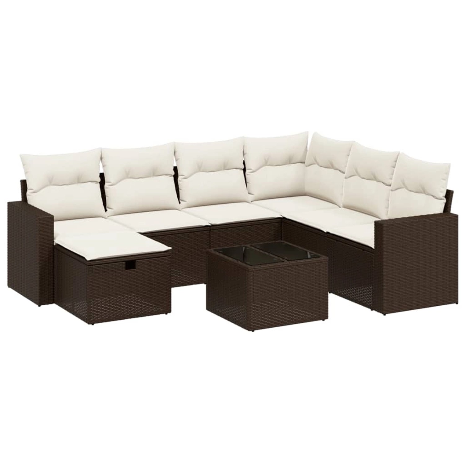 vidaXL 8-Tlg Garten-Sofagarnitur mit Kissen Braun Poly Rattan 3263539 günstig online kaufen