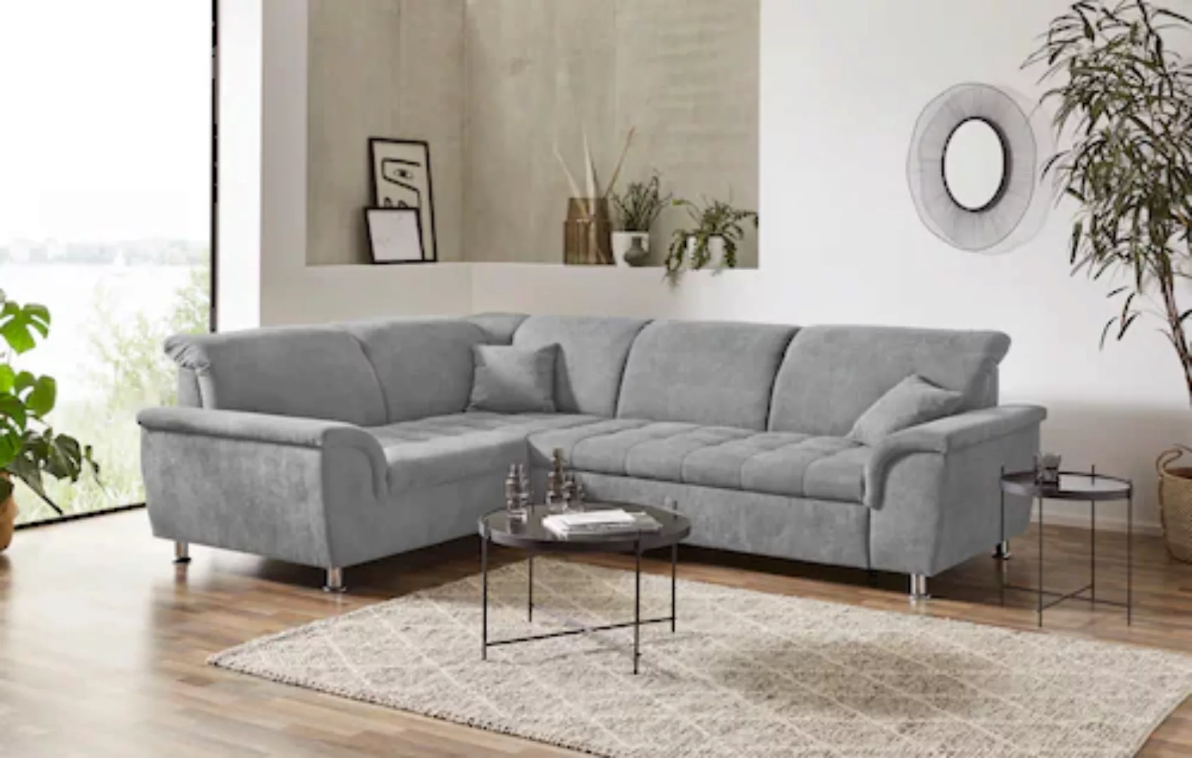 DOMO collection Ecksofa "Franzi L-Form", wahlweise mit Kopfteilverstellung günstig online kaufen