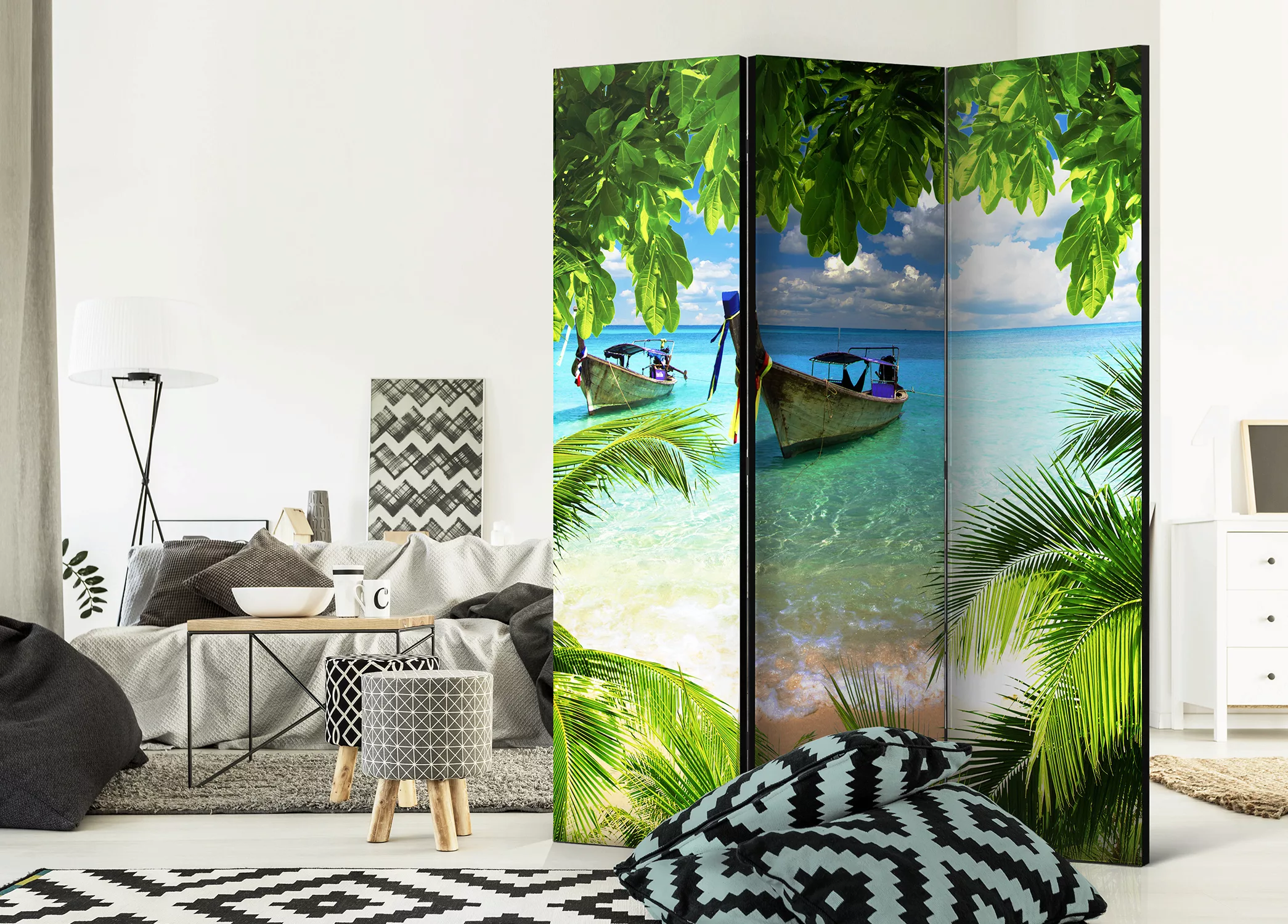 3-teiliges Paravent - Tropical Paradise [room Dividers] günstig online kaufen