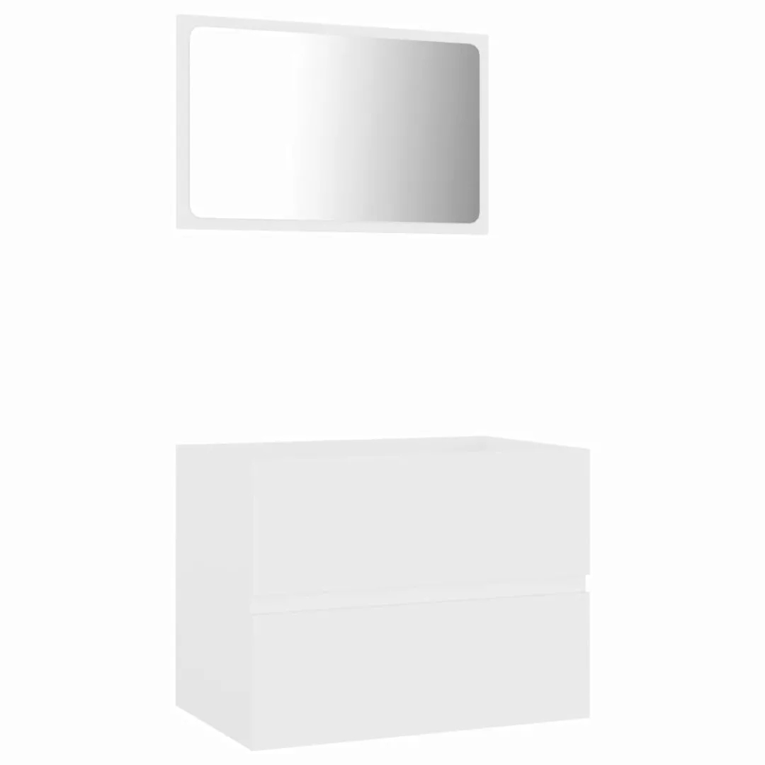 2-tlg. Badmöbel-set Weiß Spanplatte günstig online kaufen