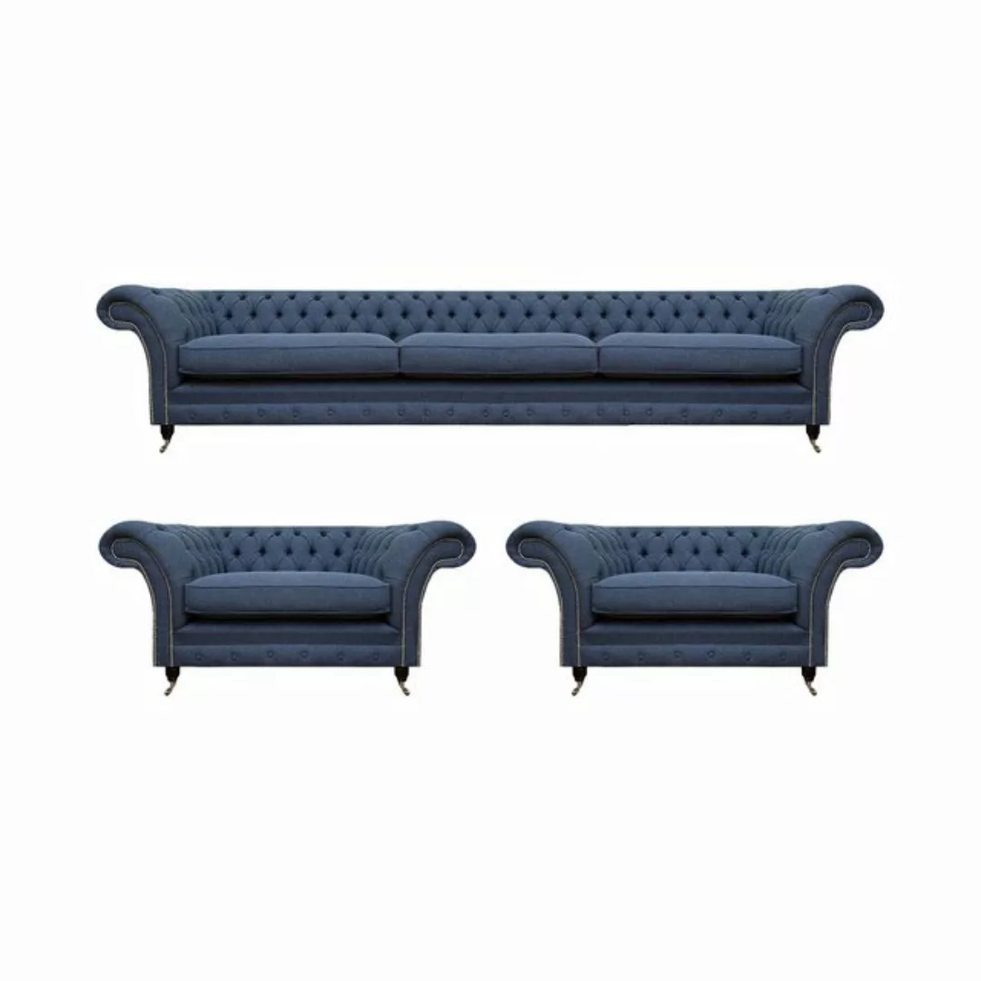 JVmoebel Chesterfield-Sofa Luxus Komplett 3tlg Design Modern Sofagarnitur W günstig online kaufen
