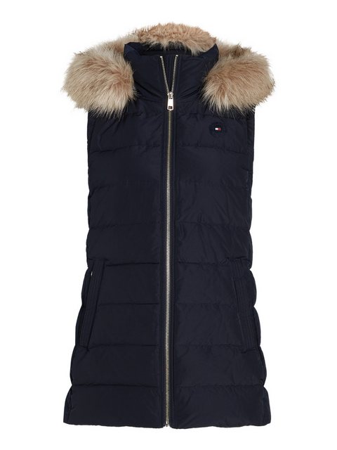 Tommy Hilfiger Steppweste HERITAGE DOWN TYRA VEST WITH FUR mit Logopatch günstig online kaufen