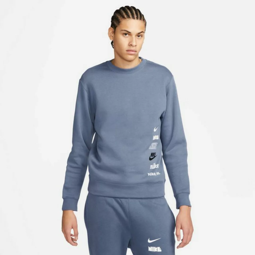 Nike Sweatshirt Herren Sweatshirt - M NK CLUB + BB CREW MLOGO - Graublau günstig online kaufen