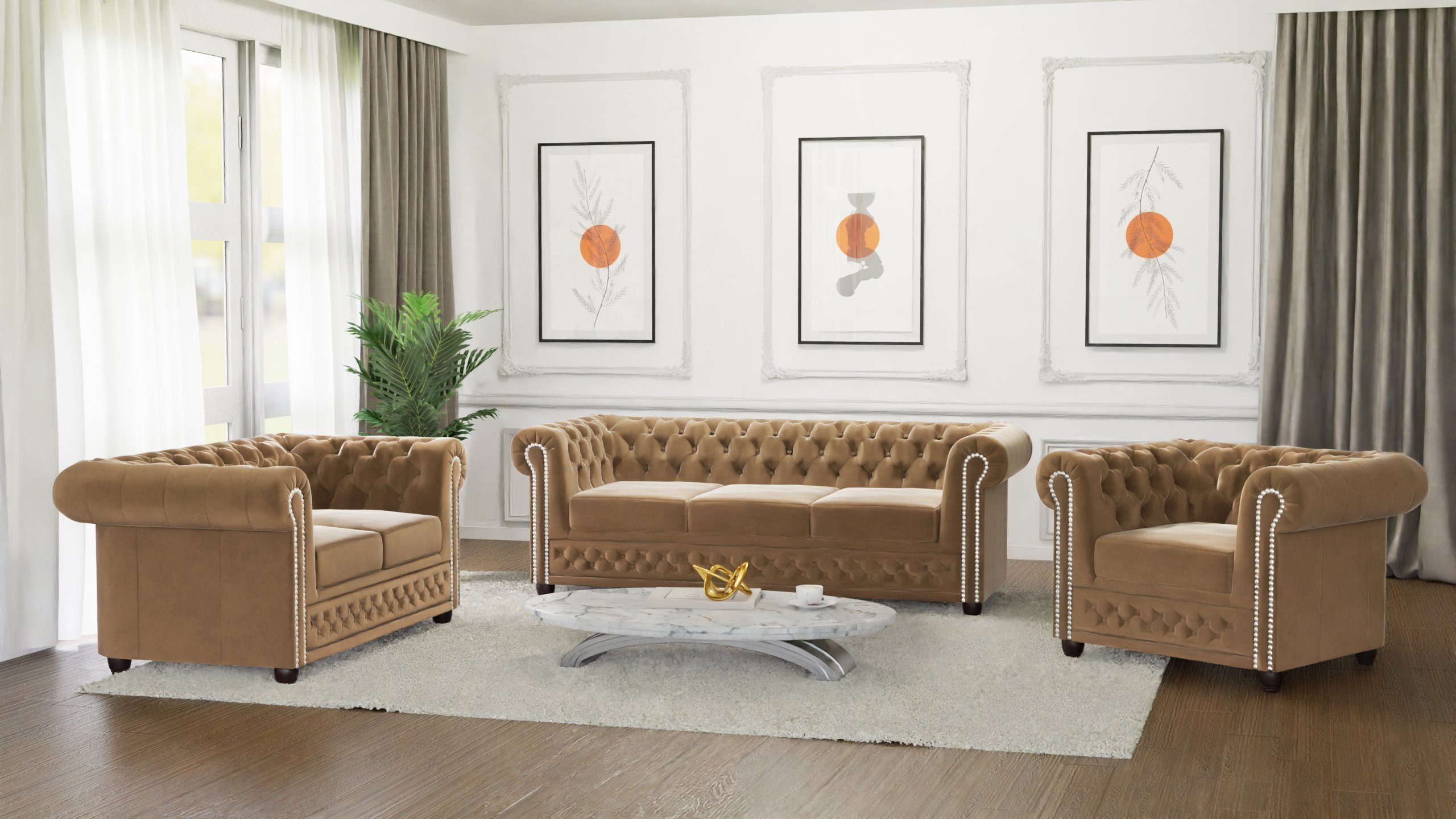 S-Style Möbel Polstergarnitur Chesterfield Lena mit günstig online kaufen