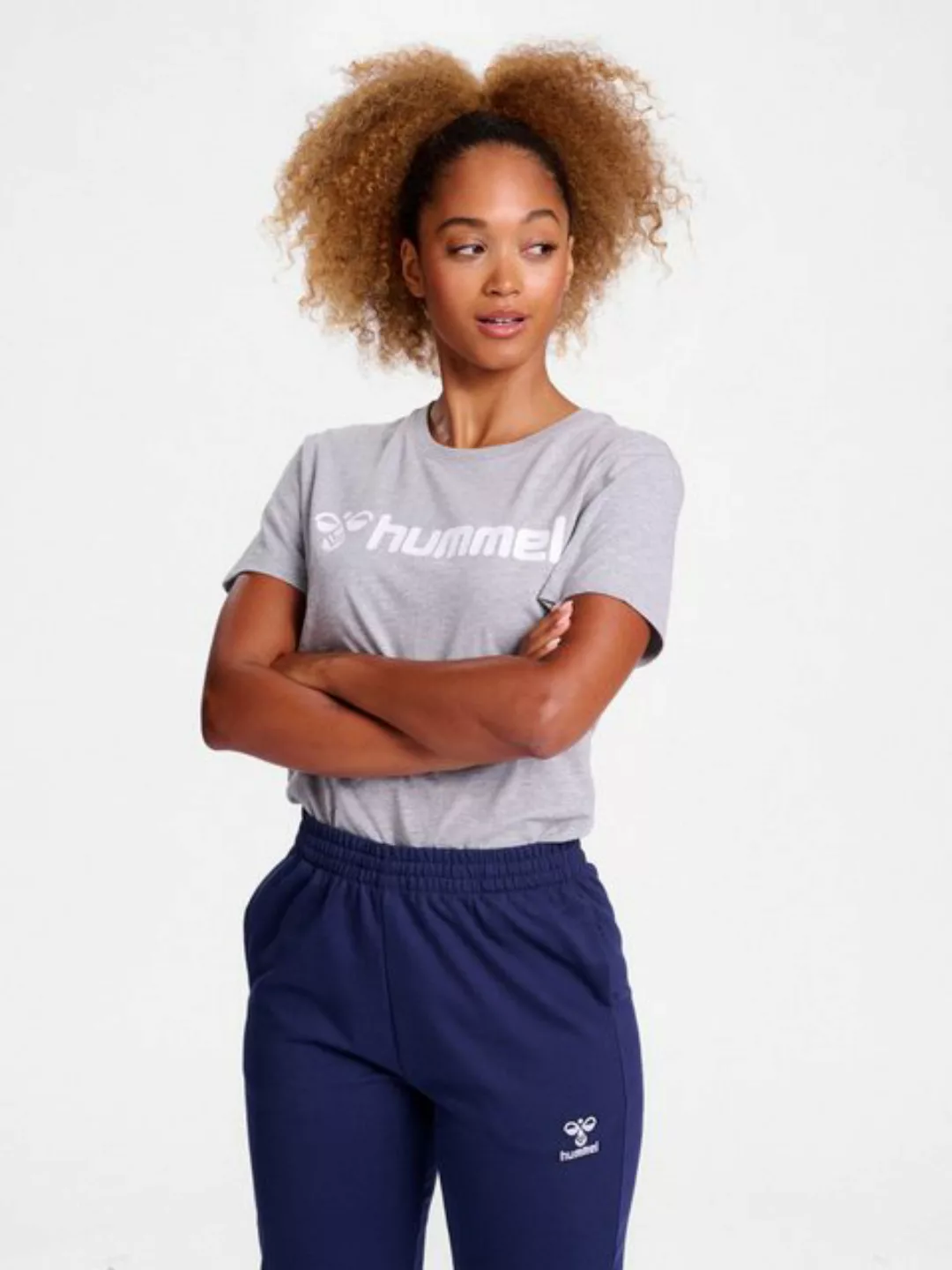 hummel T-Shirt T-Shirt Regular Fit Stretch Rundhalsausschnitt Logo 7929 in günstig online kaufen