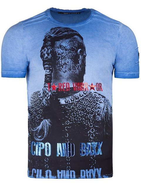 Cipo & Baxx Print-Shirt Auffälliges Kurzarm Shirt BA-CT412 (1-tlg) mit Wiki günstig online kaufen