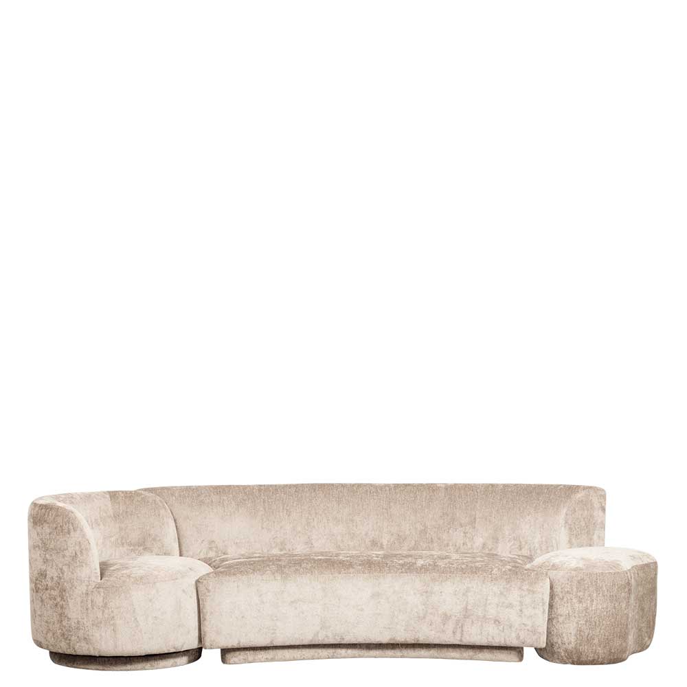 Loungesofa Bigsofa aus Chenillegewebe im Skandi Design (dreiteilig) günstig online kaufen