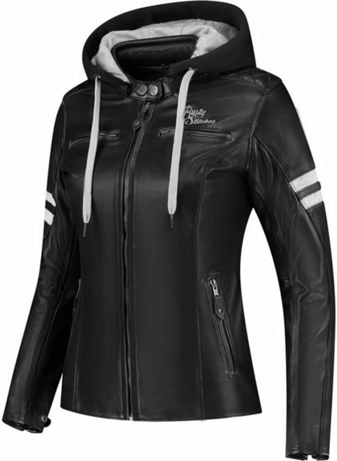 Rusty Stitches Motorradjacke Joyce Hooded V2 Damen Motorrad Lederjacke günstig online kaufen