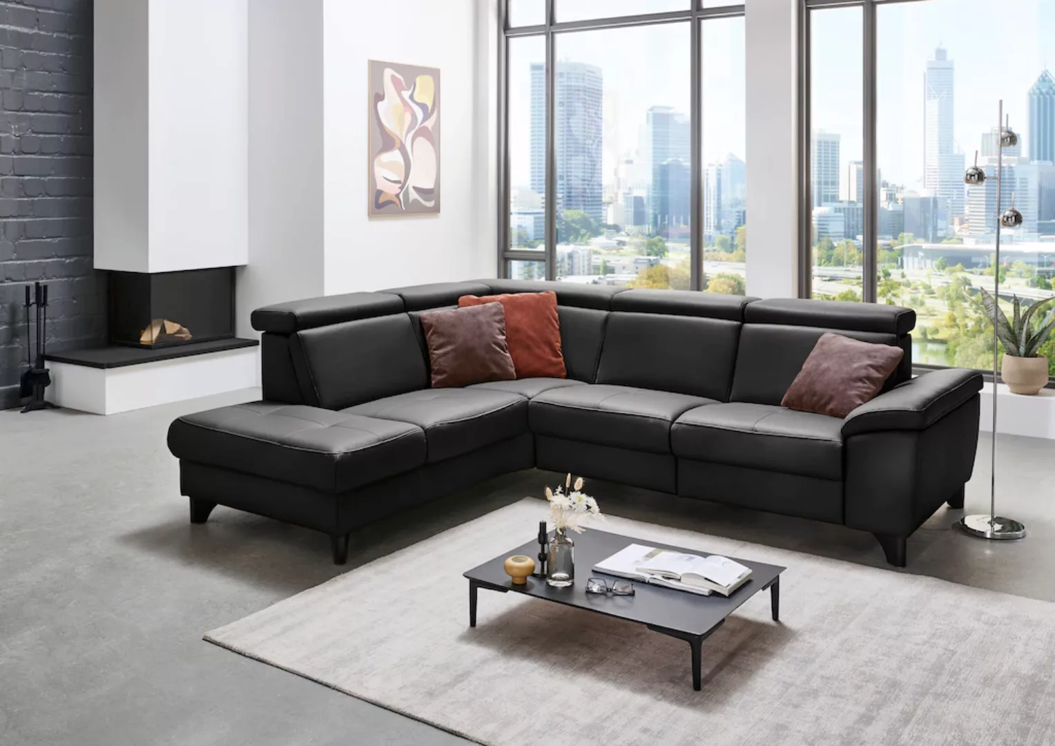 Die PlanBar Ecksofa "PN-EM23166 L-Form", optional mit Kopfteilverstellung u günstig online kaufen