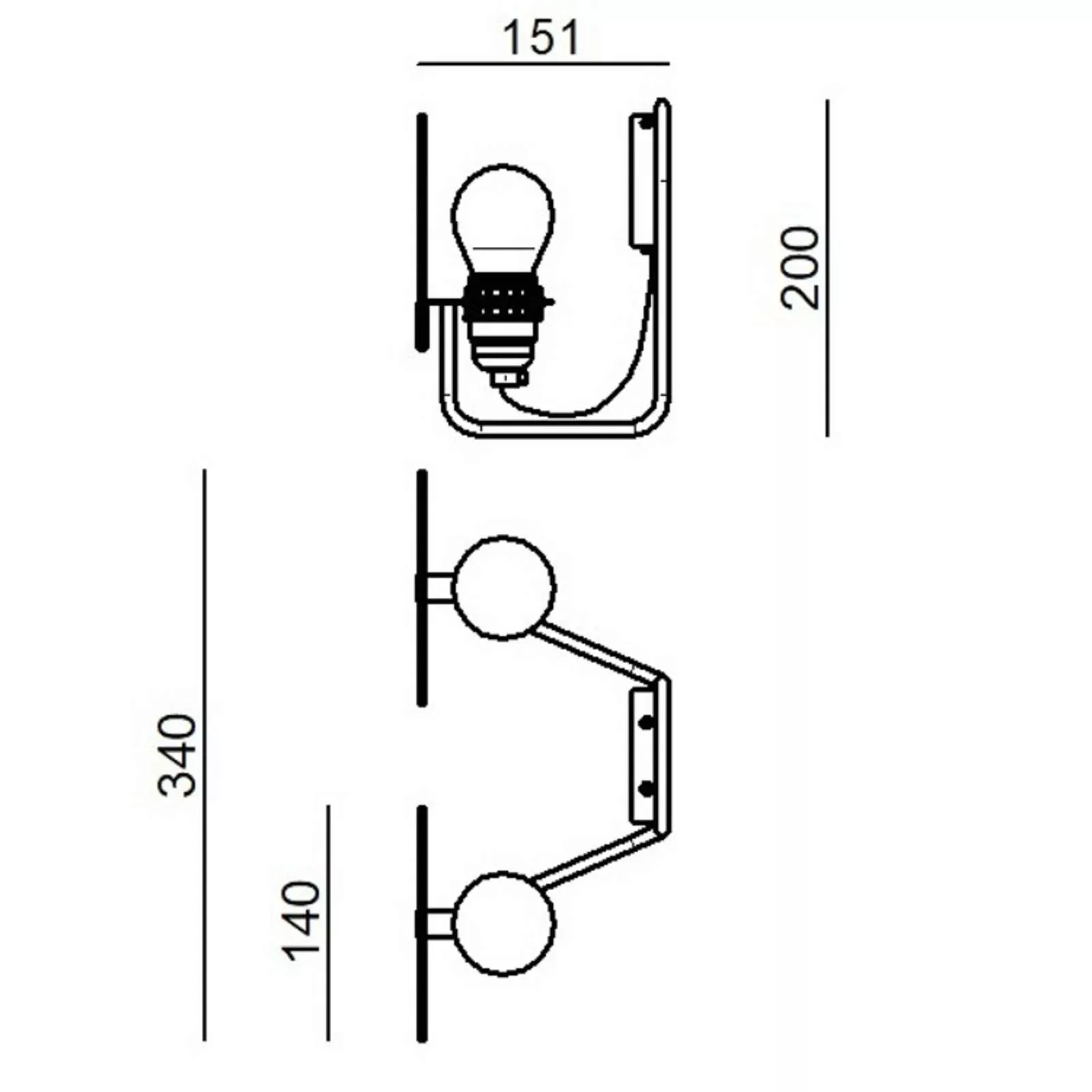 Stilnovo Bugia LED-Wandleuchte zweiflammig schwarz günstig online kaufen