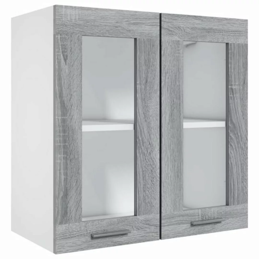 vidaXL Hängeschrank Hängeschrank Glas Grau Sonoma 60x31x60 cm Spanplatte Kü günstig online kaufen