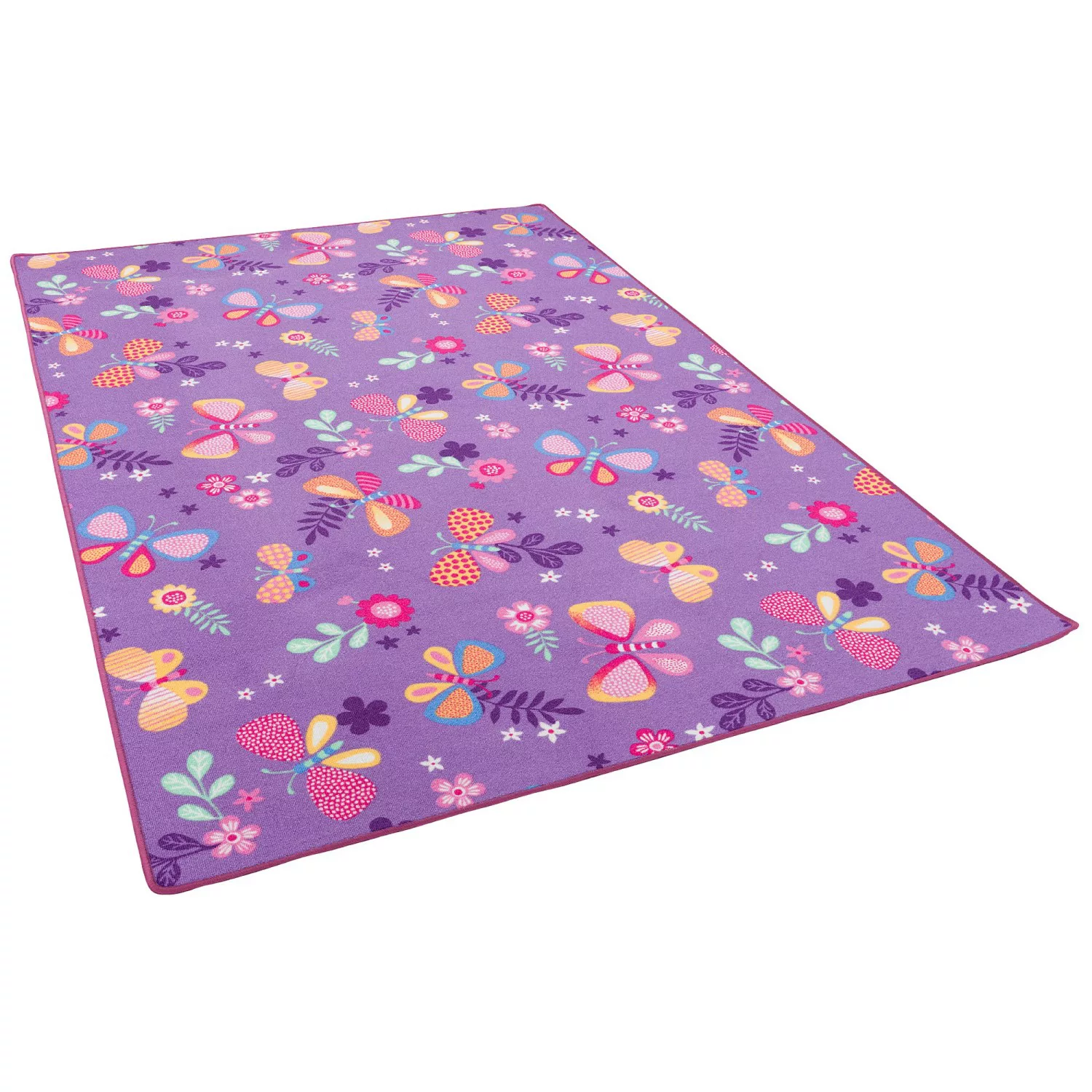 Snapstyle Kinder Spiel Teppich Schmetterling Lila 133x133cm günstig online kaufen