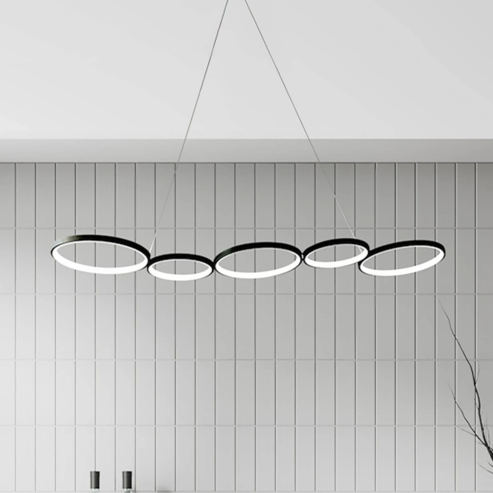 LED-Hängeleuchte Olympia, Metall, schwarz, 4.000 K günstig online kaufen