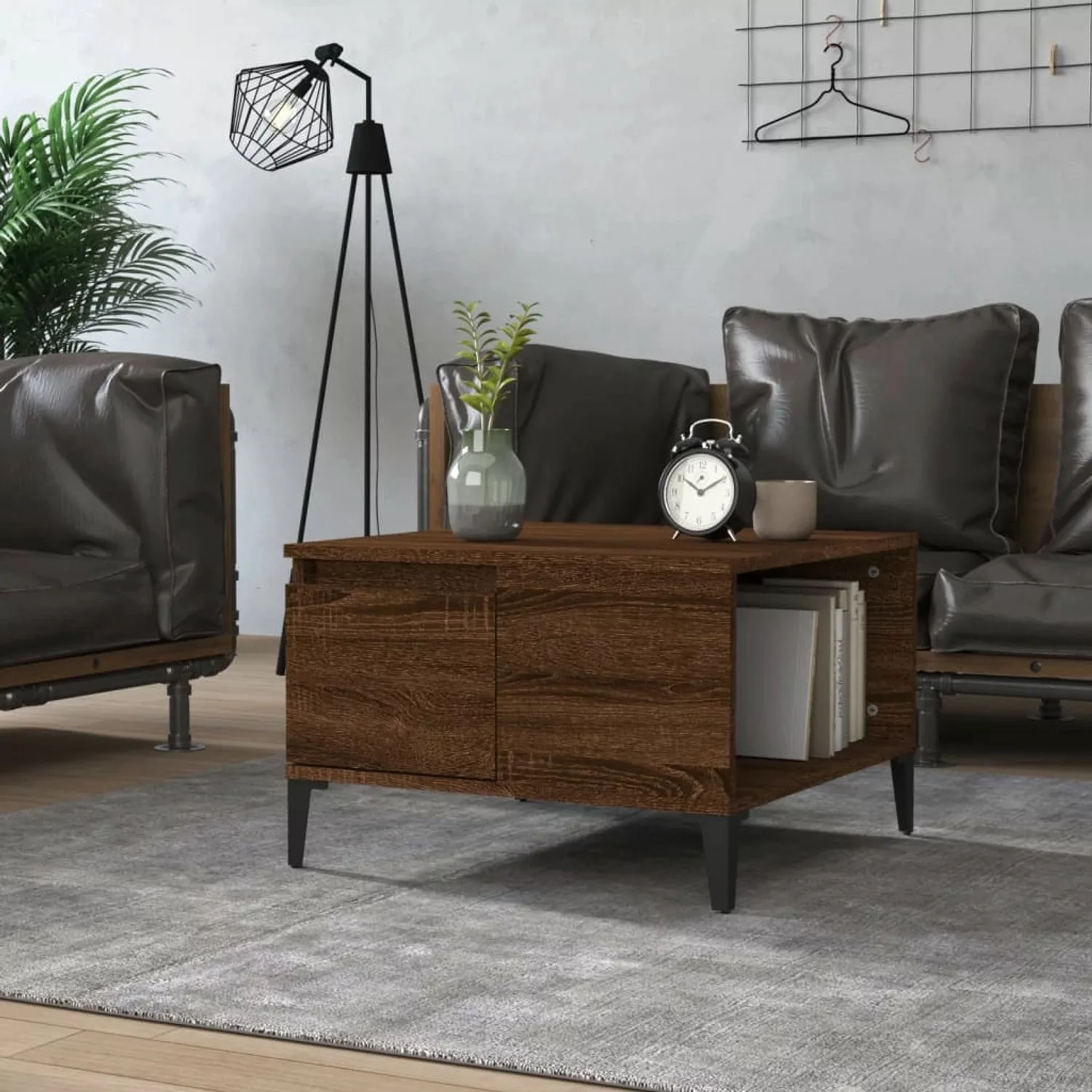 Vidaxl Couchtisch Braun Eichen-optik 55x55x36,5 Cm Holzwerkstoff günstig online kaufen