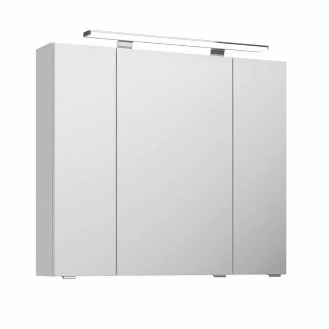 Lomadox Spiegelschrank FES-4010-66 weiß glänzend und inkl. LED - 80/71/17cm günstig online kaufen