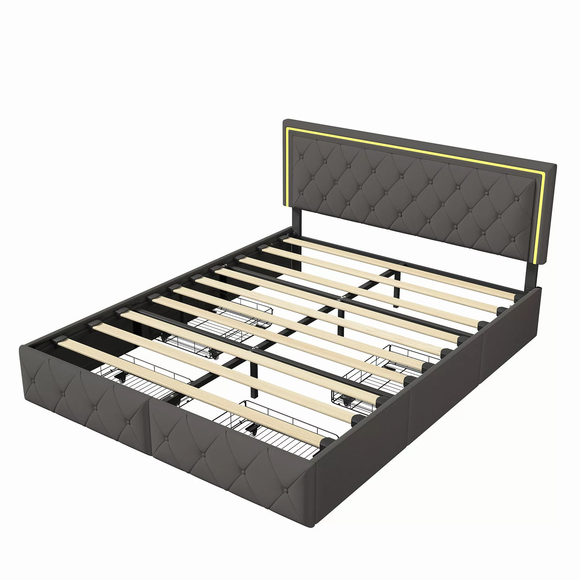 Gdood Polsterbett Stauraumbett LED Doppelbett (Verstellbare günstig online kaufen