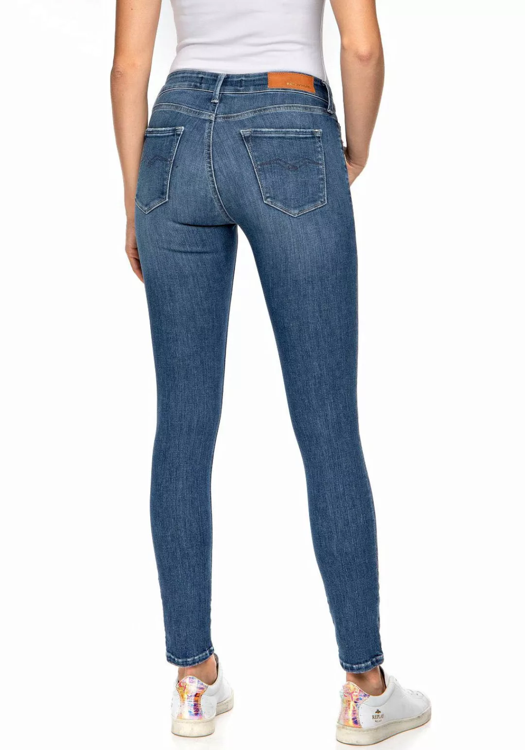 Replay Damen Jeans NEW LUZ - Skinny Fit - Blau- Medium Blue günstig online kaufen