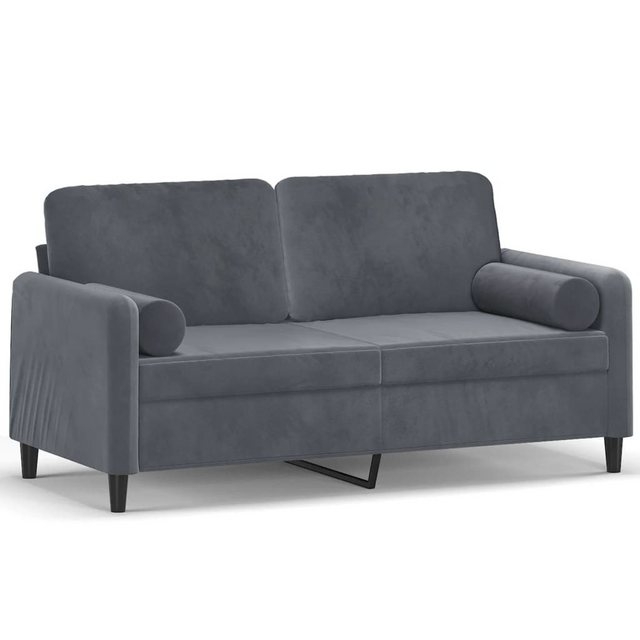 vidaXL Sofa, 2-Sitzer-Sofa mit Zierkissen Dunkelgrau 140 cm Samt günstig online kaufen