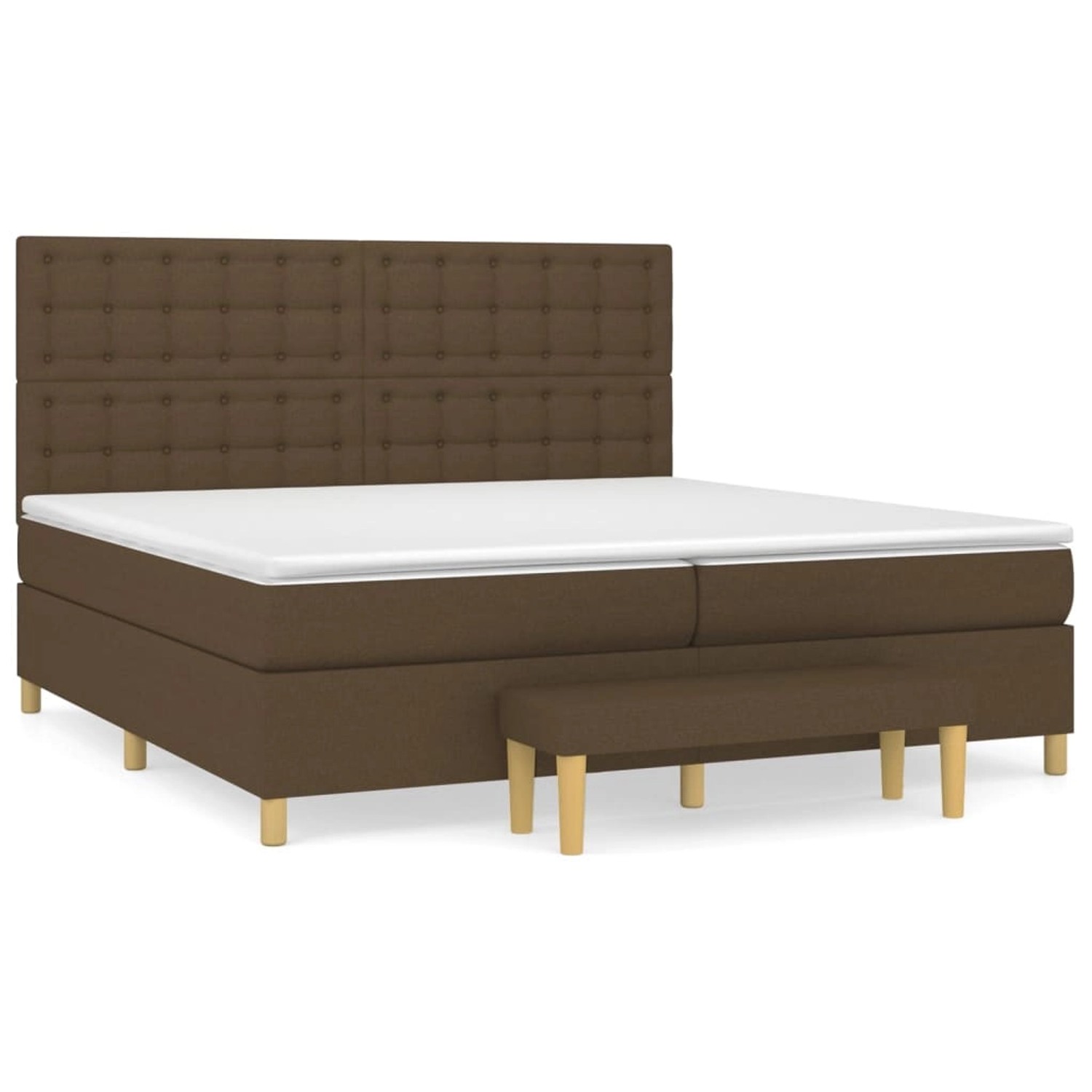 Vidaxl Boxspringbett Mit Matratze Dunkelbraun 200x200 Cm Stoff günstig online kaufen