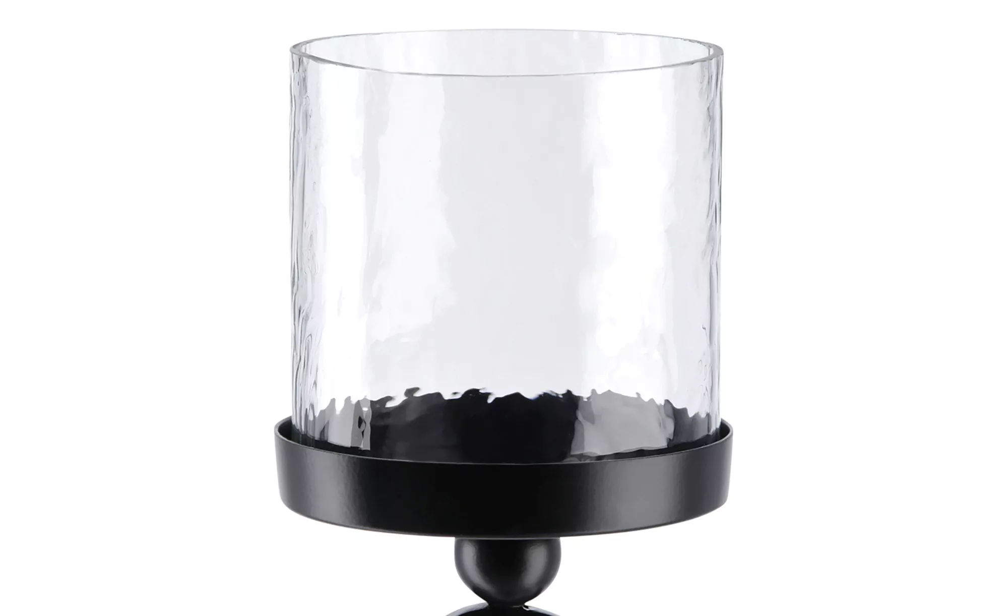 Windlicht mit Glasaufsatz ¦ schwarz ¦ Metall, Glas  ¦ Maße (cm): H: 39  Ø: günstig online kaufen